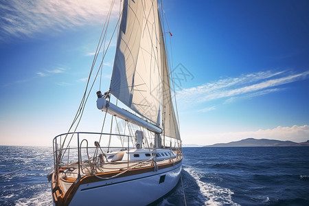 海上行驶的帆船背景图片