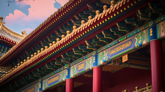 中式皇家建筑背景图片