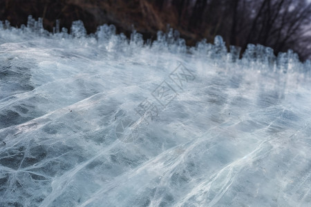 冬季冰冻的冰面背景图片