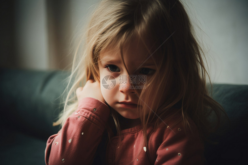 沮丧哭泣的小女孩图片