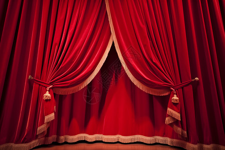 戏剧团的红色幕布图片