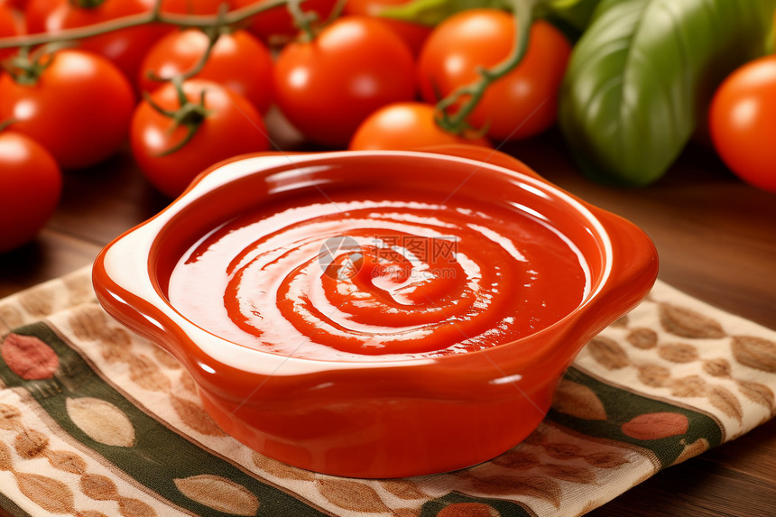 鲜红的番茄酱图片