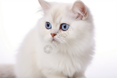 宠物店的白色猫咪背景图片