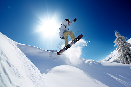 雪山特技滑雪图片