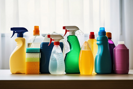 洗涤剂橡胶五颜六色的瓶子背景