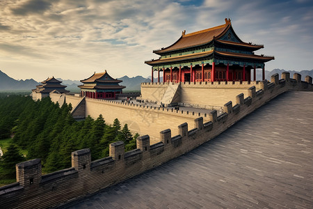中国伟大的历史建筑背景图片