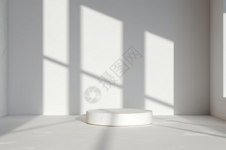 投影3d素材精致的白色圆盘背景