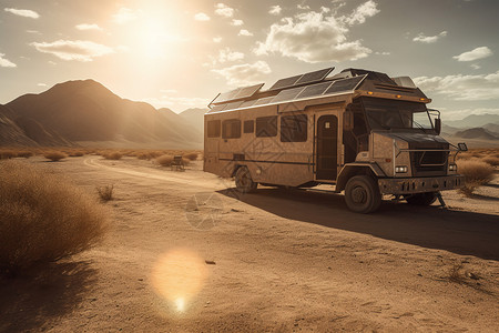 沙漠中的越野车图片