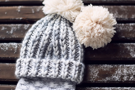 毛球帽子冬天的帽子背景