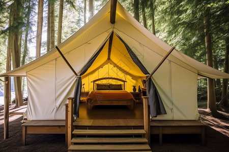 夏季露营的帐篷背景图片
