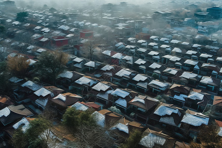 排列整齐的住宅图片