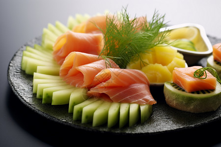 健康的寿司小吃图片