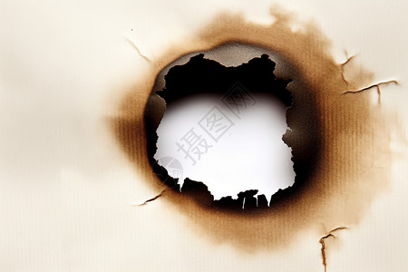 火裂纹白色的纸张中心烧毁了设计图片