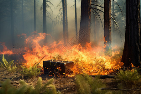 危险森林火灾背景图片