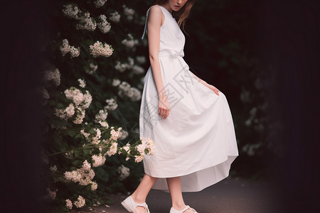 花卉连衣裙白色连衣裙背景
