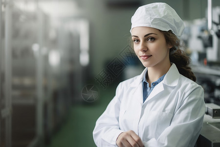 工业检验实验室的女研究员背景