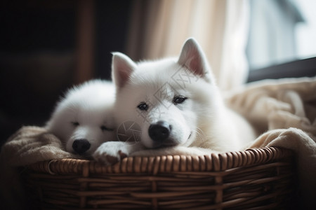 可爱的白色小狗狗图片