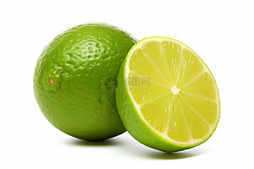 新鲜多汁的绿柠檬图片