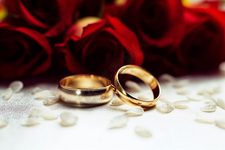 浪漫的珠宝戒指背景图片