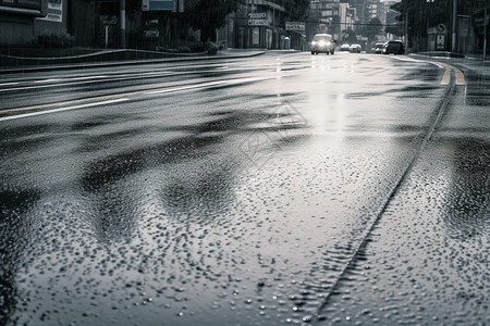 雨天公路下雨时户外的道路背景