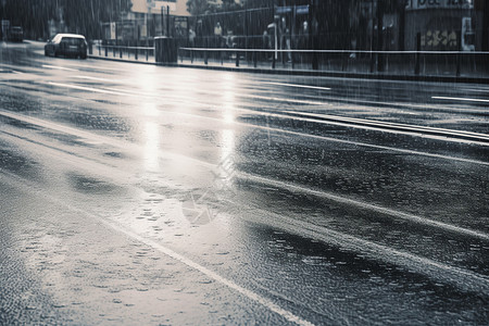 雨天户外的街道图片