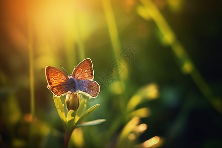 吸食花粉的蝴蝶背景图片
