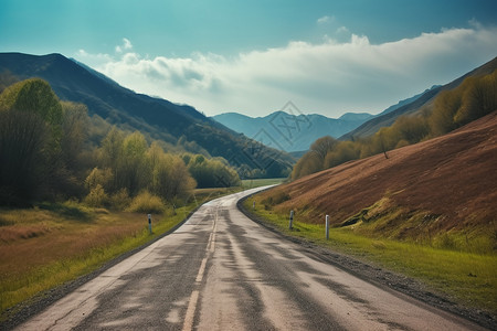 天空下的道路图片