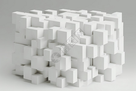 白色立体的正方形背景图片
