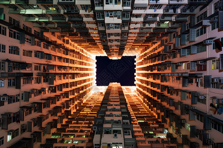 香港拥挤的贫民窟图片