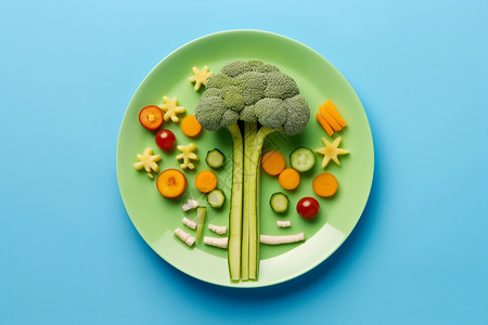 有童趣的蔬菜摆盘图片
