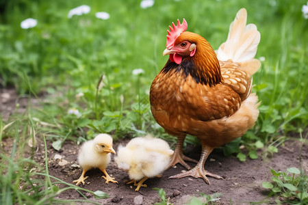 乡村养殖场繁殖的母鸡高清图片