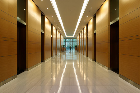 现代酒店大楼走廊背景图片