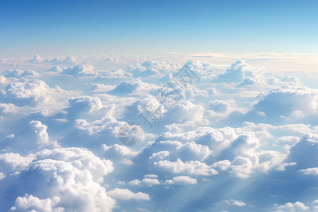 蓝色云朵团美丽的云层景观背景