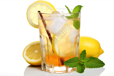 美味健康的柠檬茶背景图片