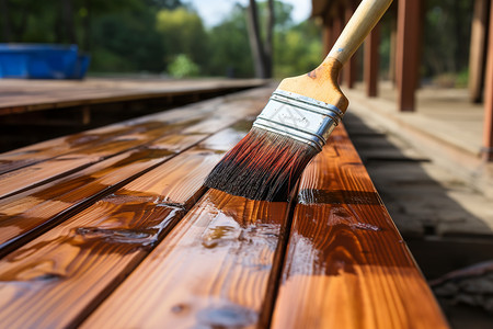 木板粉刷木材保护高清图片