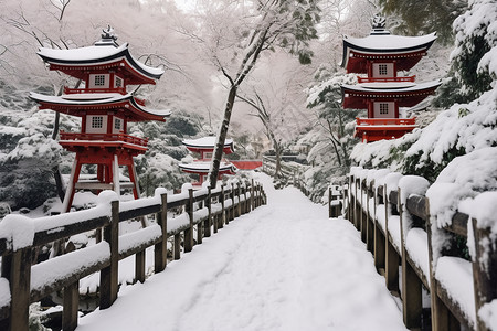 冬季的美景京都冬天高清图片