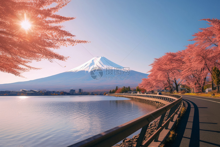 壮观的富士山景观图片