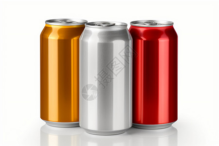 罐装啤酒包装饮品的金属罐背景