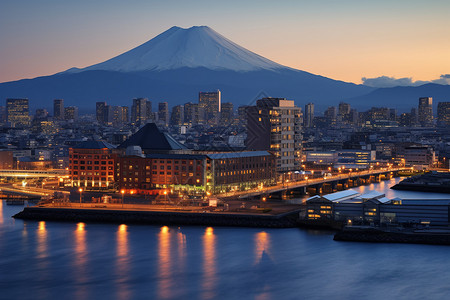 灯火通明的日本城市图片