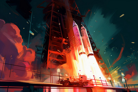 火箭的发射背景图片