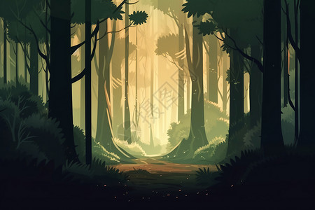 插图的森林图片