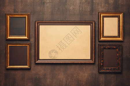复古的木质相框背景图片