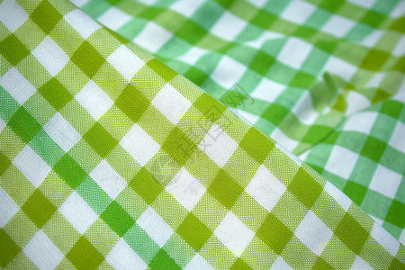 亚麻材质绿色格子布料图片