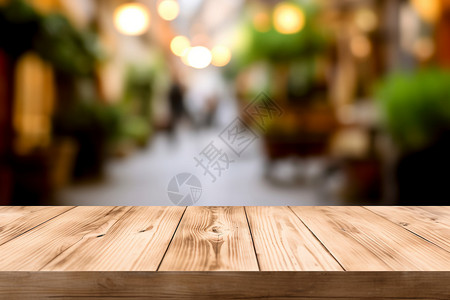 街边咖啡厅复古纹路的木质桌面背景