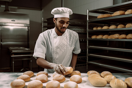 新鲜制作的面包背景图片