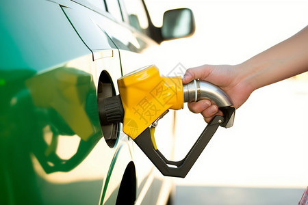 氢燃料汽车加油站给汽车加油背景