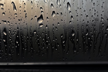 秋季雨后的车窗图片