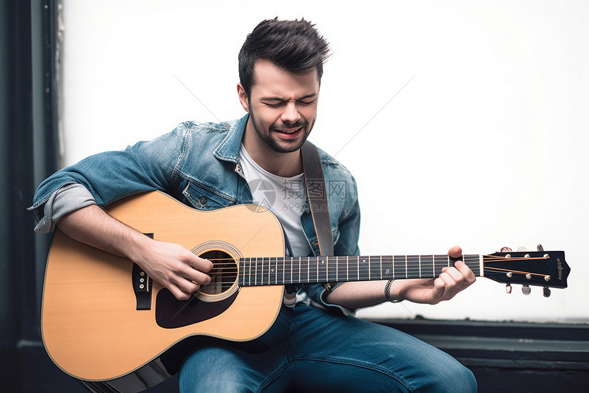 街边的吉他演奏家图片