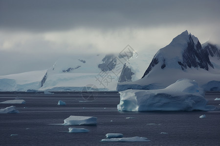 南极洲壮观的冰川图片
