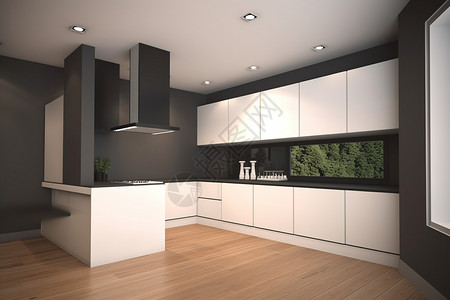 现代公寓厨房背景图片